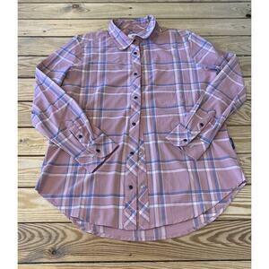 Flylow Long Sleeve Shirt Size Large Men’s Mauve Snap Front